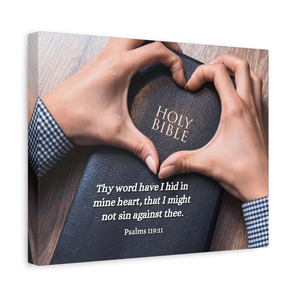 Scripture Walls Heart Psalms 119:11 Bible Verse Canvas Christian Wall Art Ready